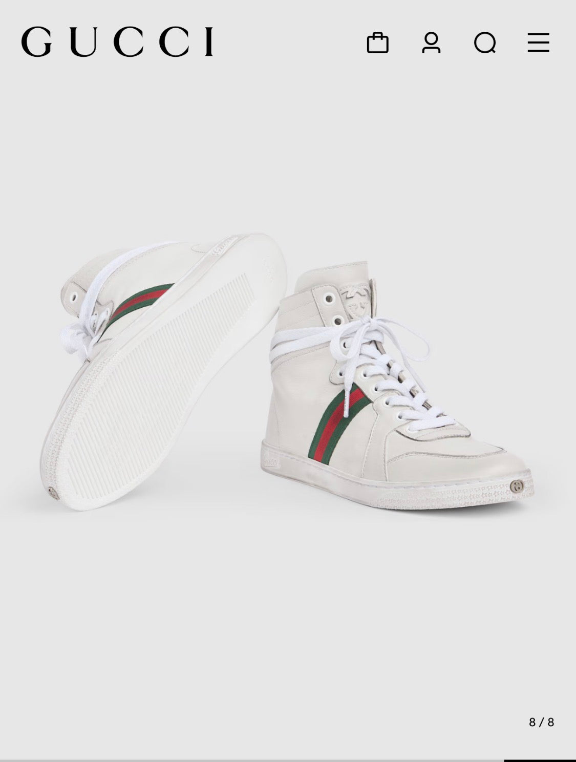 WHITE HIGH TOP GUCCHI SNEAKERS