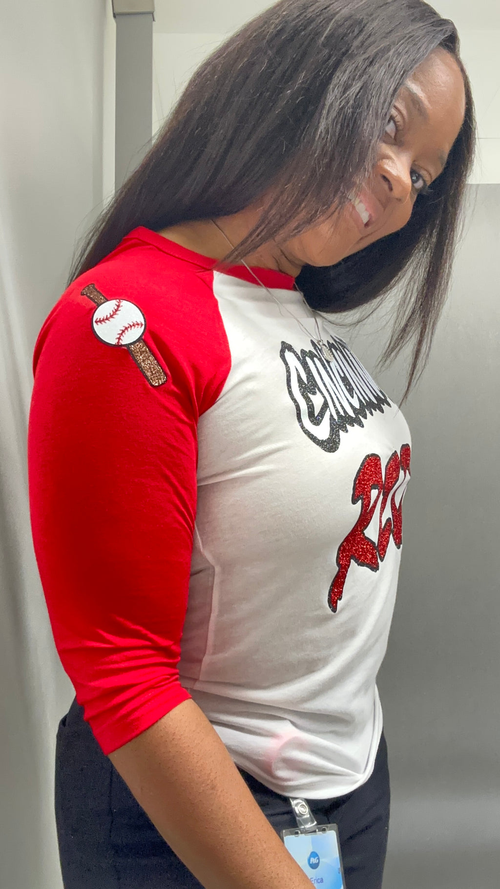 Cincy Reds with custom name on back and a number