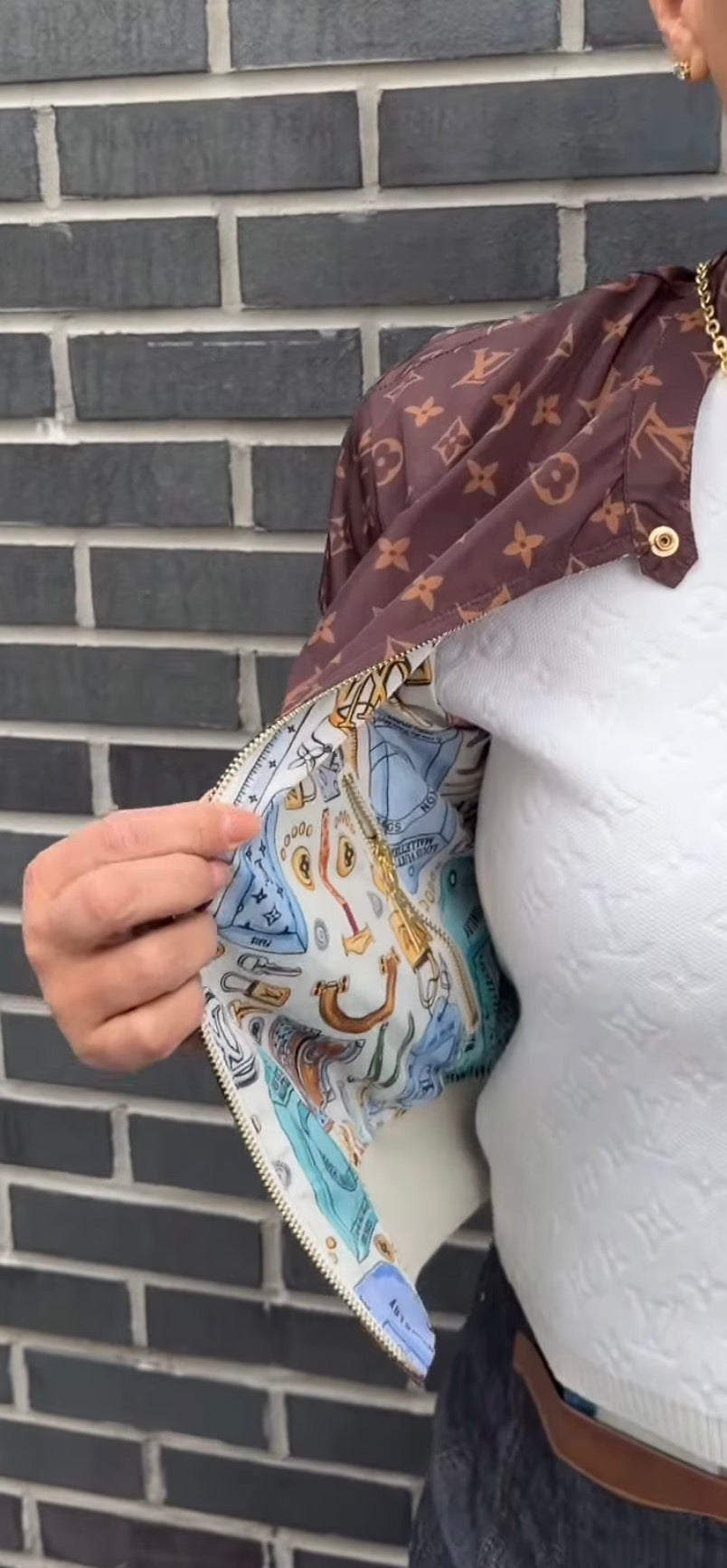 Reversible LV zip jacket