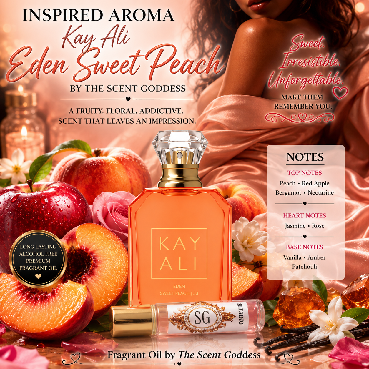 Inspired Aroma fragrant oil by Eden Sweet Peach | 35 Eau de Parfum by Kayali Fragrances