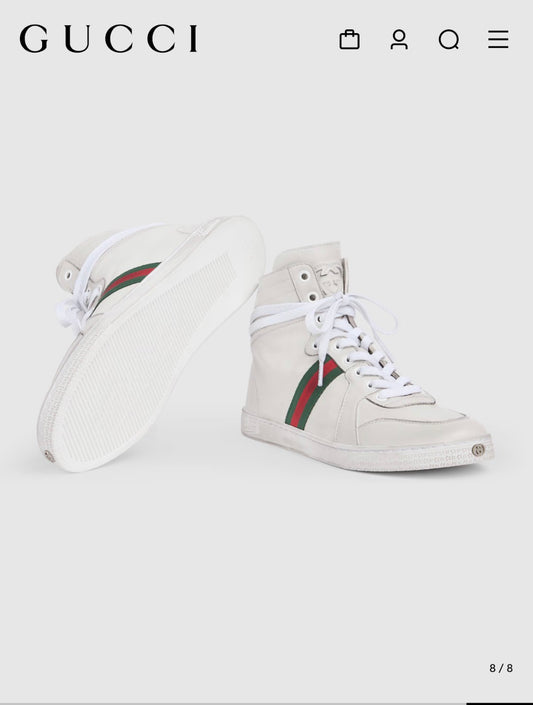 WHITE HIGH TOP GUCCHI SNEAKERS