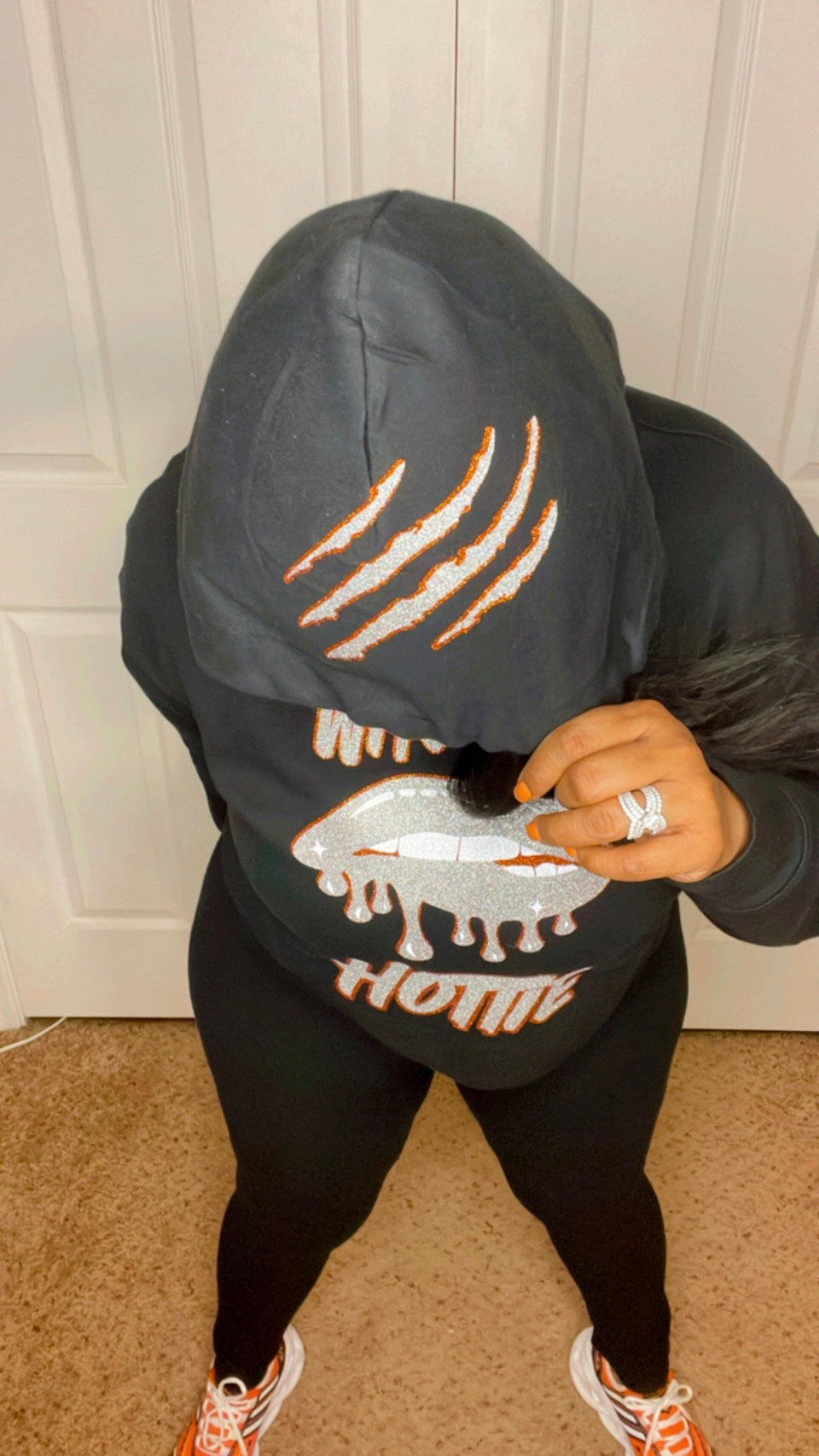 Who Dey Hottie Black Crop Top Hoodie and or Ladies Style Hoodie