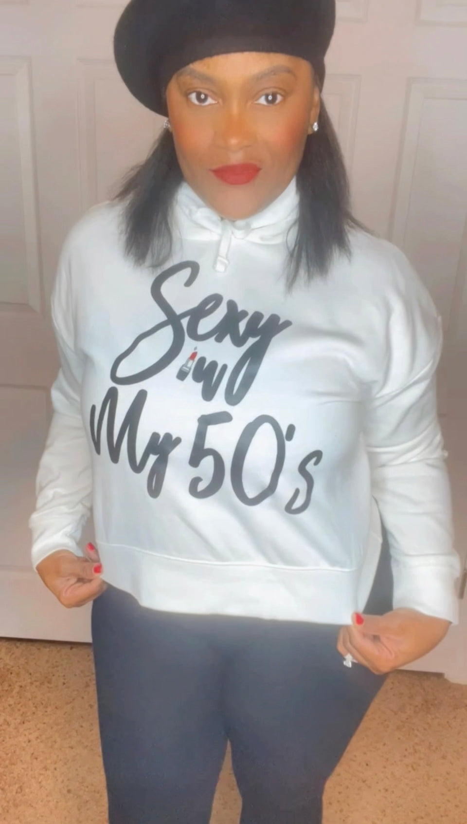 Sexy in my 50’s Tee and Crop Hoodie